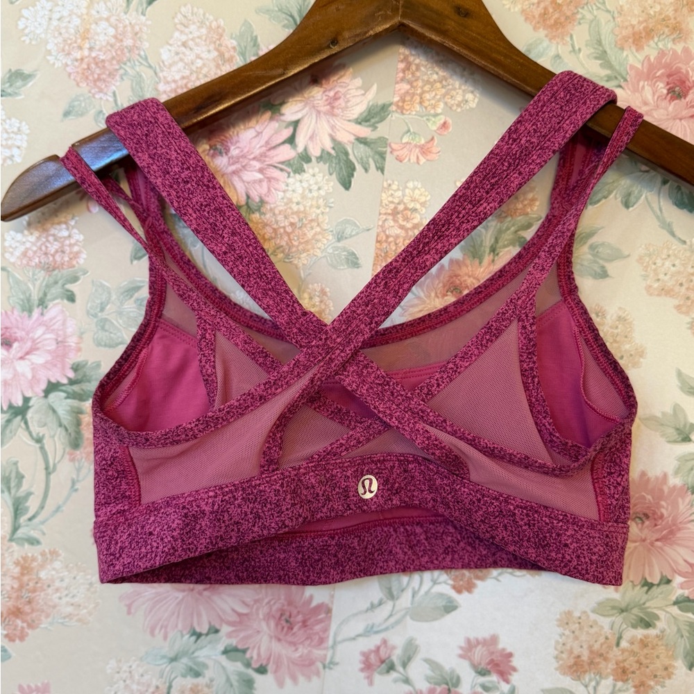 lululemon athletica Raspberry Cross-Back Mesh Sports Bra